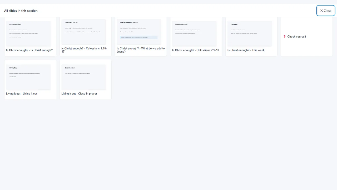 All slides in this section, shown as a grid of thumbnails